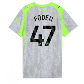 Lacne Ženy Futbalové dres Manchester City Phil Foden #47 2025-26 Krátky Rukáv - Tretina